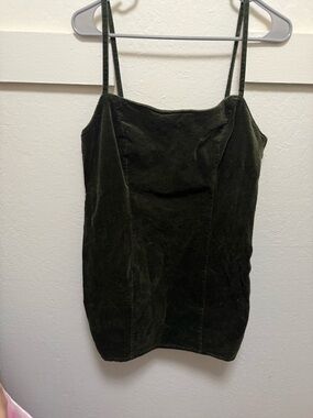 H&M Olive Green Corduroy Mini Dress